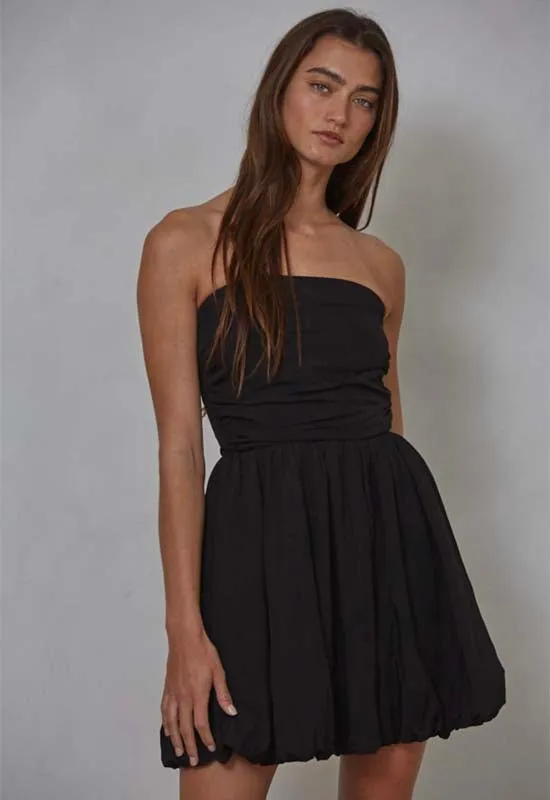 Strapless Bubble Dress - Black