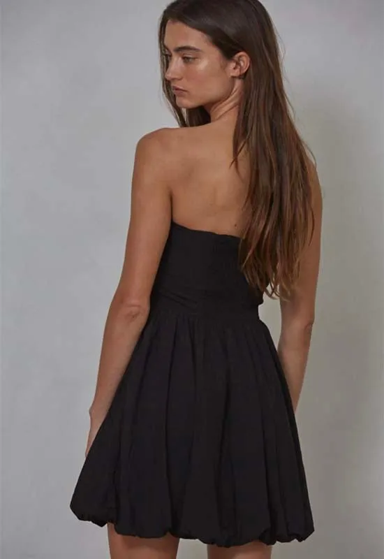 Strapless Bubble Dress - Black