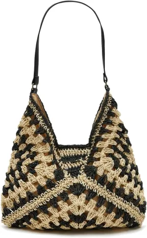 Straw Hobo Bags - Casual Shoulder Beach Tote Knitted Bag