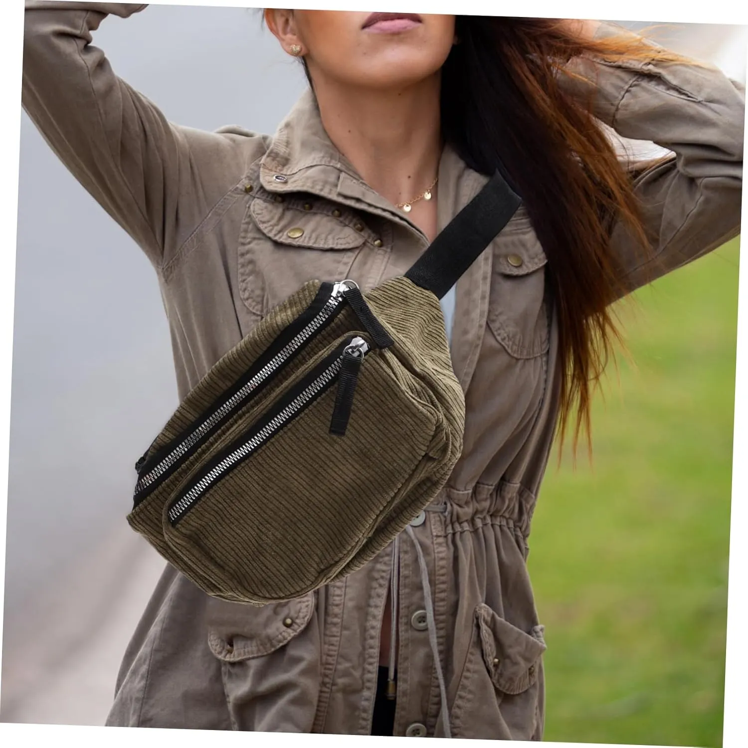 TENDYCOCO Crossbody Purse Corduroy Shoulder Bag Miss Small Chest Bag Sports Women Bags