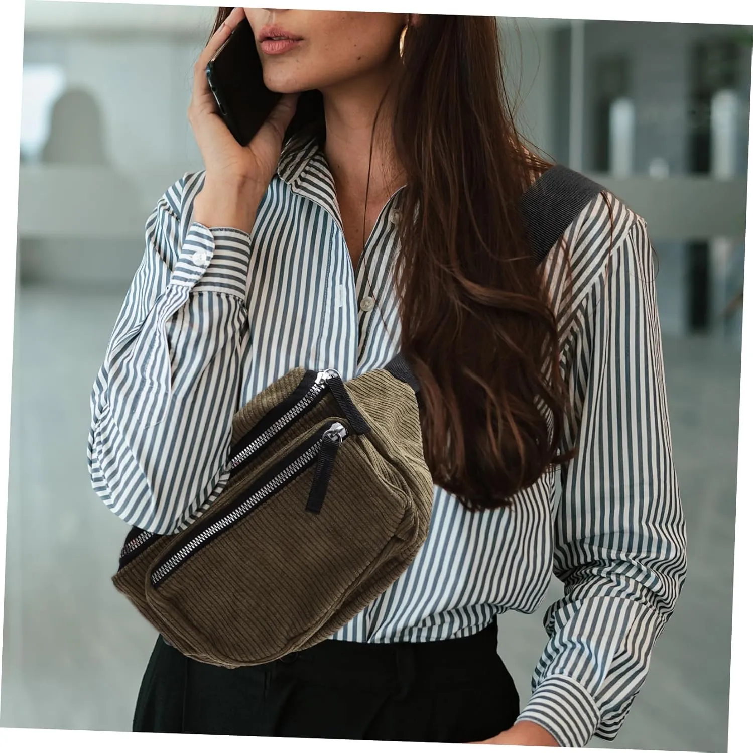 TENDYCOCO Crossbody Purse Corduroy Shoulder Bag Miss Small Chest Bag Sports Women Bags