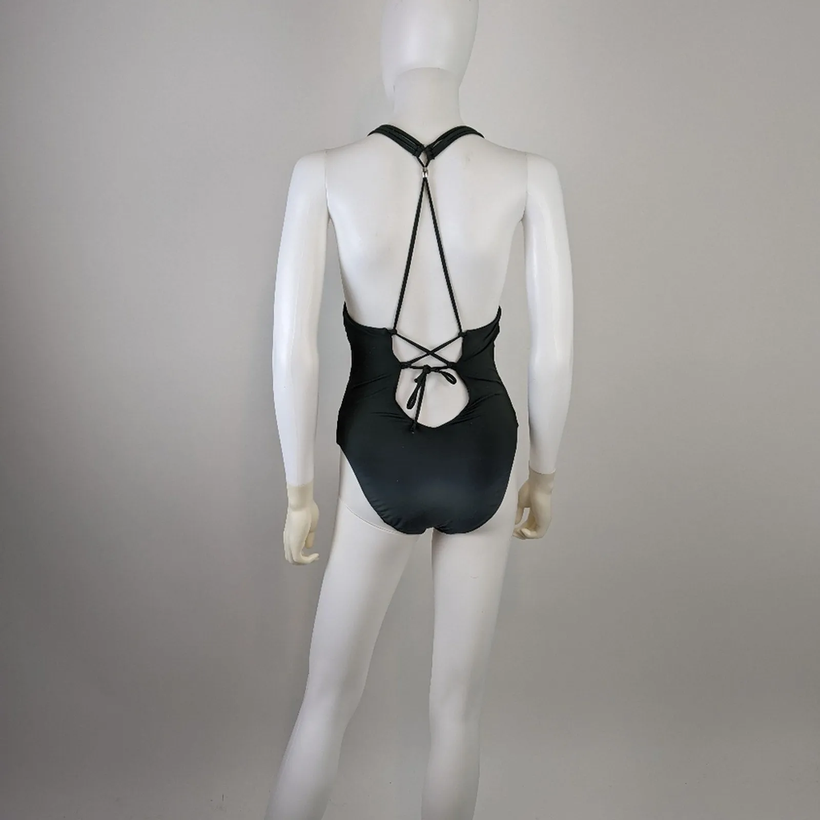 Tinibikini  Monokini Cutout Green Halter Swimsuit M
