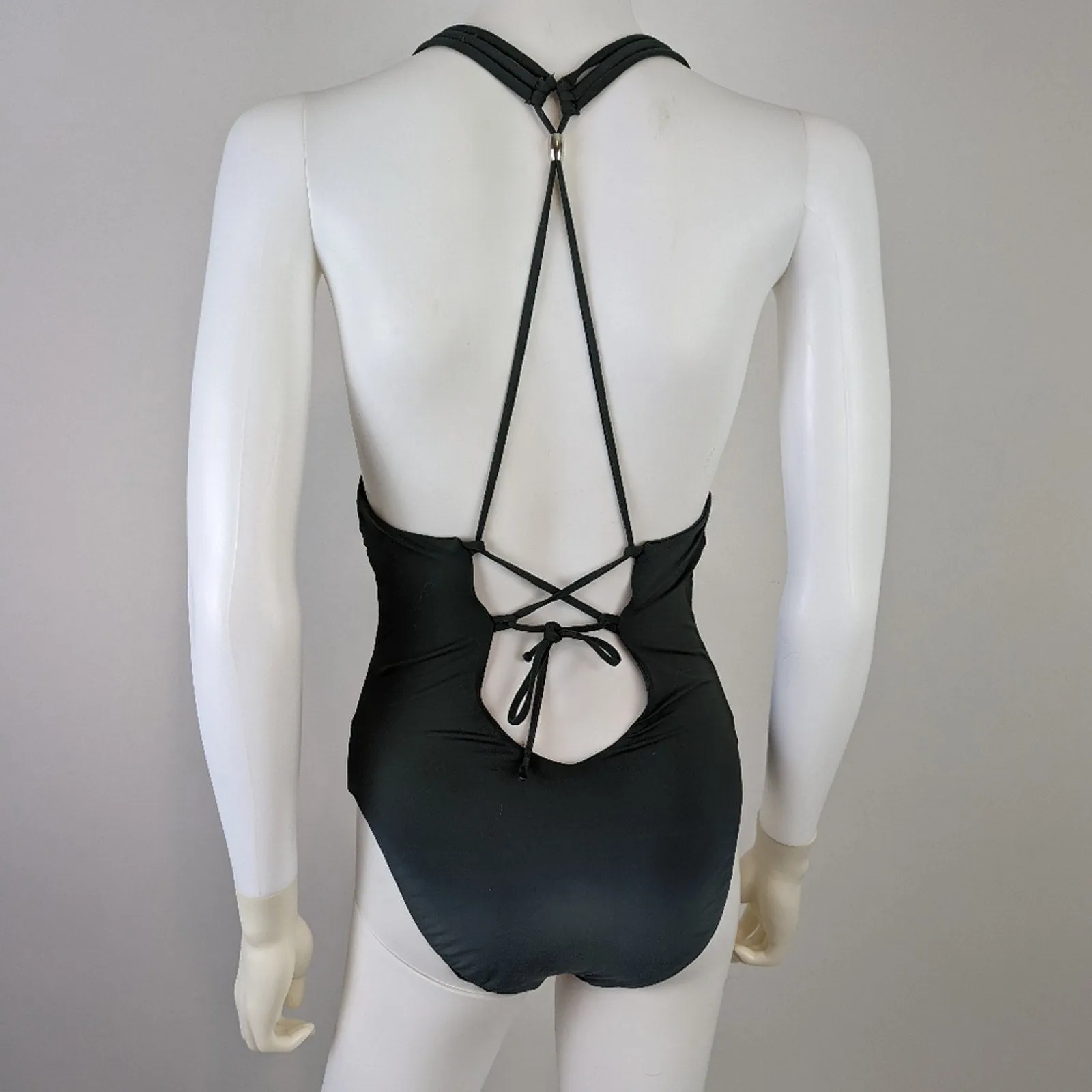 Tinibikini  Monokini Cutout Green Halter Swimsuit M