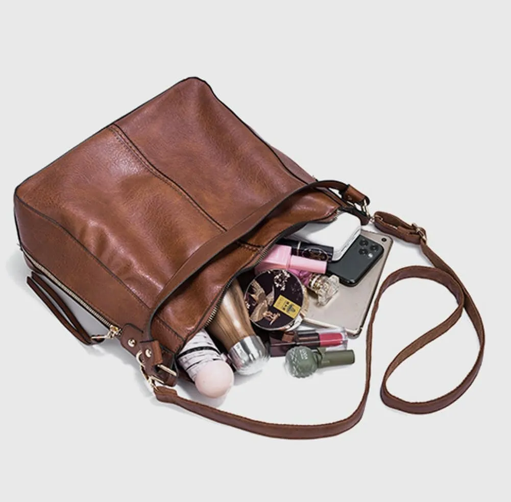 Tote Bag for Women PU Leather Shoulder Bags Fashion Hobo Bags Large Bucket Purse Handbags 2025