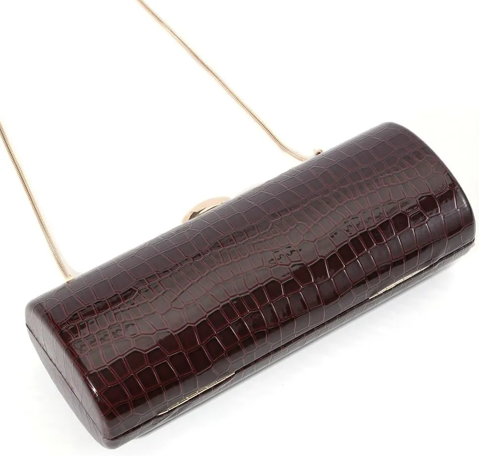 Trendy Vegan Leather Clutch Bag Evening Handbag Y2K Crossbody Bag For Women Womens Elegant Round Purse Dance Party Wedding