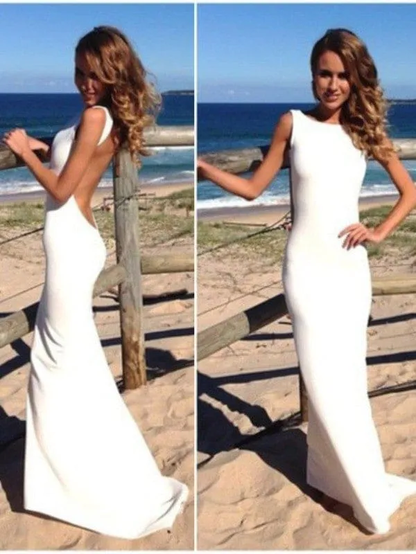 Trumpet/Mermaid High Neck Sleeveless Spandex Floor-Length Dresses