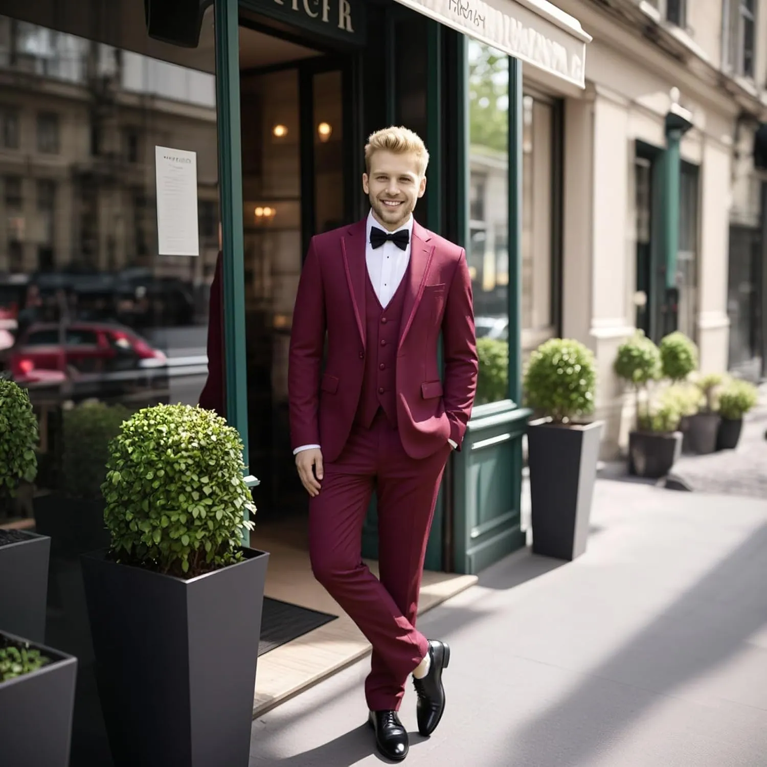 Tuxedo Suits for Men 3 Piece Regular Fit Formal Set Notch Lapel One Button Suit Jacket Pants for Wedding Casual