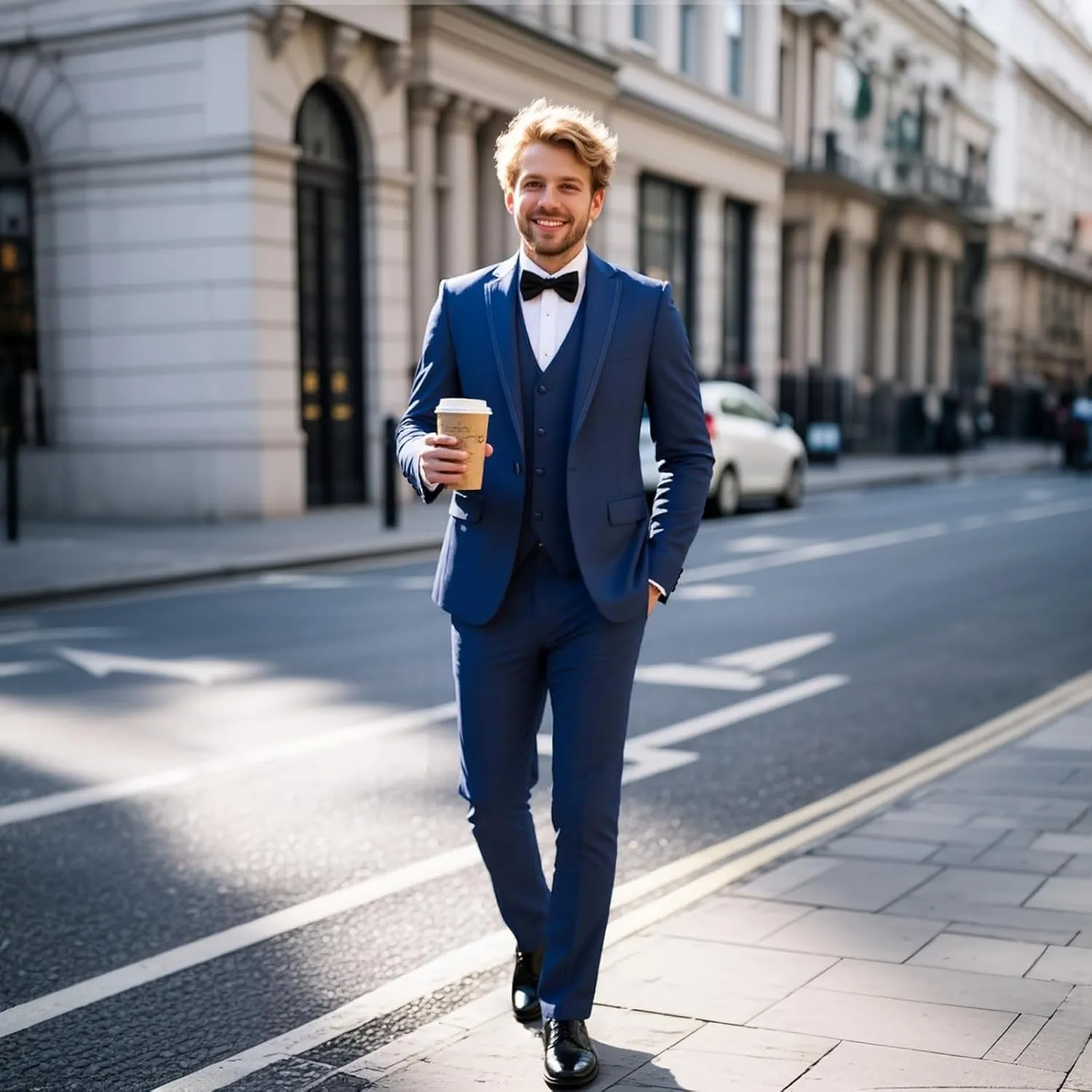 Tuxedo Suits for Men 3 Piece Regular Fit Formal Set Notch Lapel One Button Suit Jacket Pants for Wedding Casual