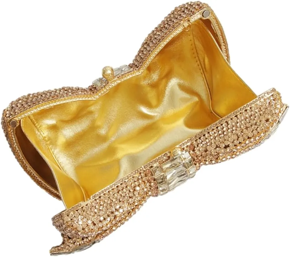 UMREN Womens Elegant Butterfly Rhinestone Evening Bags Luxury Crystal Clutch Wedding Party Cocktail Handbag Purse