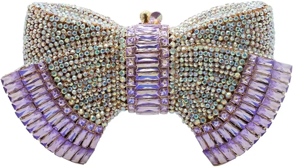 UMREN Womens Elegant Butterfly Rhinestone Evening Bags Luxury Crystal Clutch Wedding Party Cocktail Handbag Purse