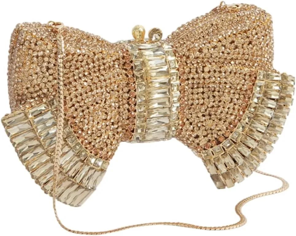 UMREN Womens Elegant Butterfly Rhinestone Evening Bags Luxury Crystal Clutch Wedding Party Cocktail Handbag Purse