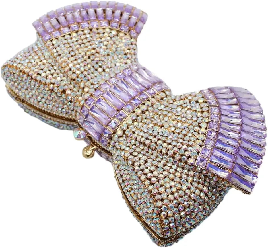 UMREN Womens Elegant Butterfly Rhinestone Evening Bags Luxury Crystal Clutch Wedding Party Cocktail Handbag Purse