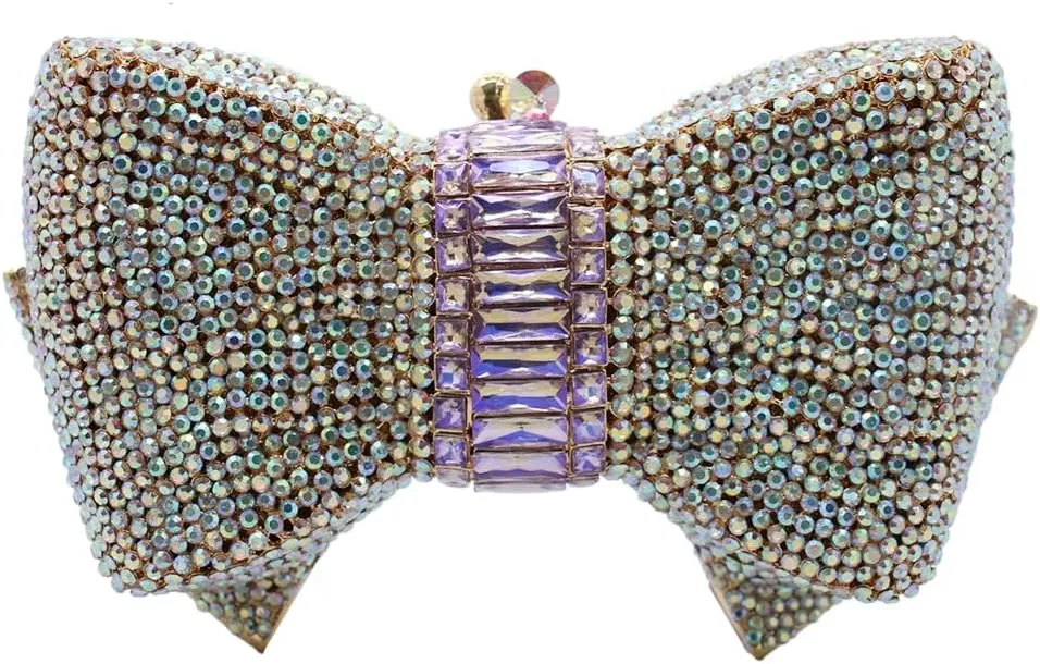 UMREN Womens Elegant Butterfly Rhinestone Evening Bags Luxury Crystal Clutch Wedding Party Cocktail Handbag Purse