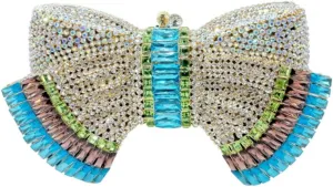 UMREN Womens Elegant Butterfly Rhinestone Evening Bags Luxury Crystal Clutch Wedding Party Cocktail Handbag Purse