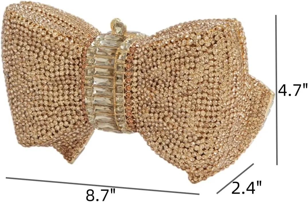 UMREN Womens Elegant Butterfly Rhinestone Evening Bags Luxury Crystal Clutch Wedding Party Cocktail Handbag Purse