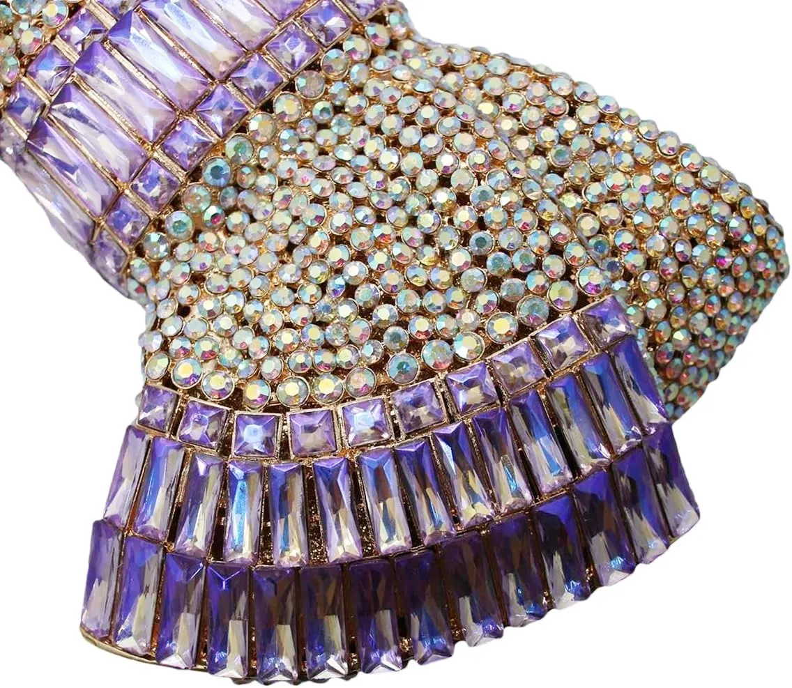 UMREN Womens Elegant Butterfly Rhinestone Evening Bags Luxury Crystal Clutch Wedding Party Cocktail Handbag Purse