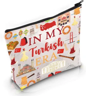 VAMSII Turkish Travel Gift Turkish Era Makeup Bag Turkish Lover Cosmetic Bag Turkish Sightseeing Gift Welcome to Turkish Gift (Turkish Era M)