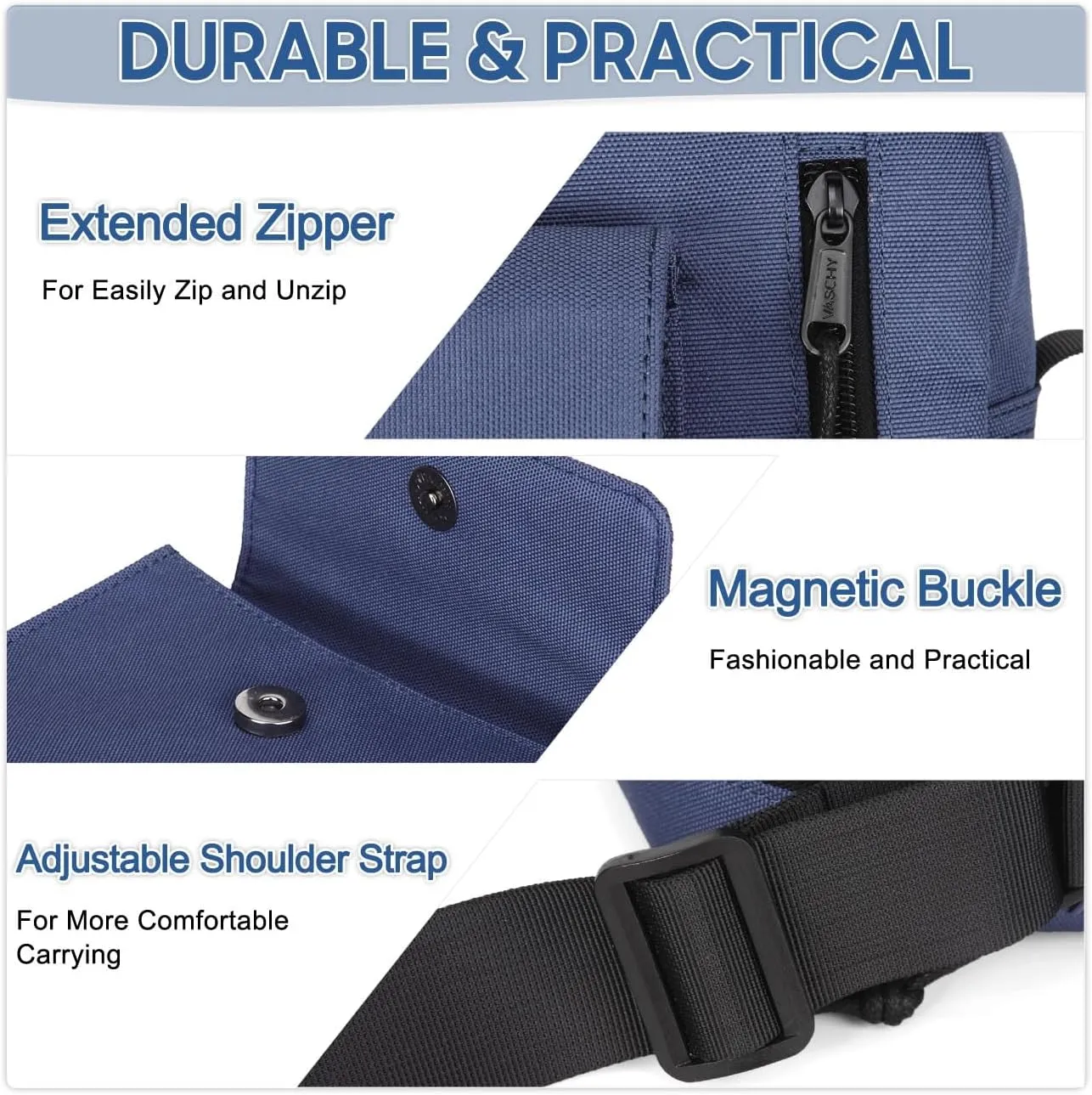 VASCHY Small Messenger Bag, Lightweight Casual Crossbody Sling Shoulder Side Bag for Men Women for Work/Travel/Daily