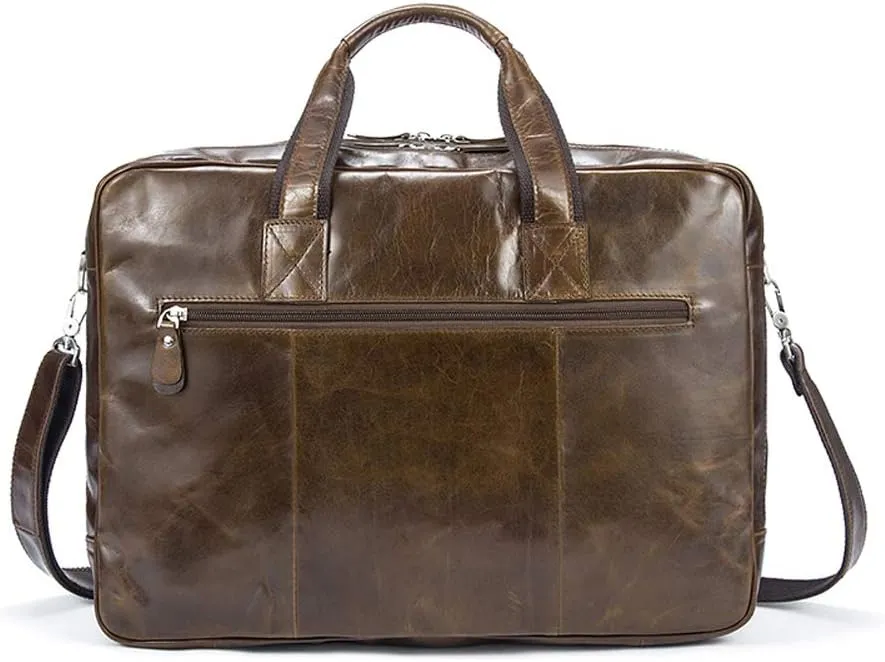 Vegetable Brown Large Double Zip Briefcase