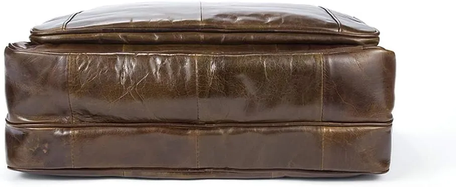 Vegetable Brown Large Double Zip Briefcase