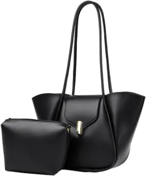 Vintage Bucket Bags for Women Elegant Shoulder Bag with a Small Purse Large Commuter Tote Soft Leather Hobo Bags for Women