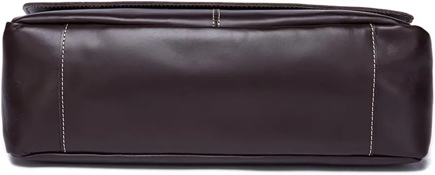 Vintage Leather Men Briefcase Shoulder Bag 14" Laptop Messenger Crossbody