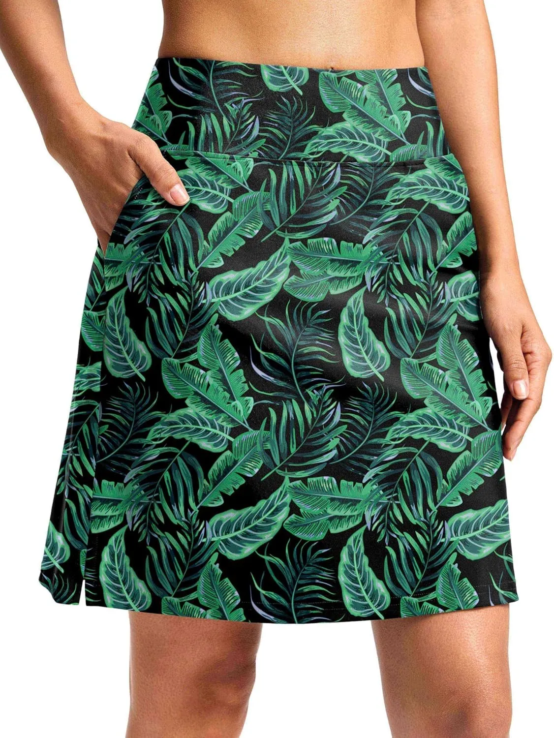 Viodia Women's 20" Long Swim Skirt Skort High Waisted Modest Bathing Suit Swimsuit Bottoms Beach Tankini Bikini with Skirt