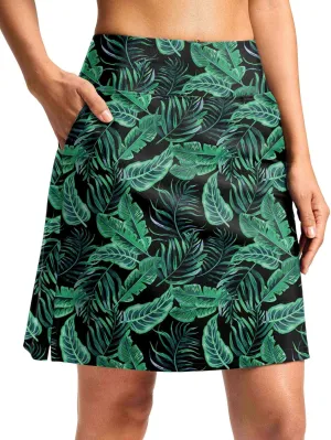 Viodia Women's 20" Long Swim Skirt Skort High Waisted Modest Bathing Suit Swimsuit Bottoms Beach Tankini Bikini with Skirt