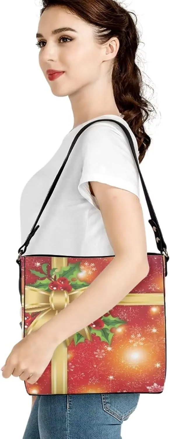 Waterproof Bucket Bags for Women, Crossbody Bag for Women Handbags PU Leather Shoulder Bags, 11x 4.5x 11.4