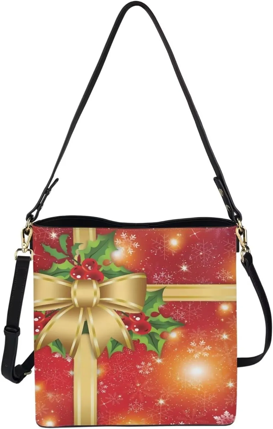 Waterproof Bucket Bags for Women, Crossbody Bag for Women Handbags PU Leather Shoulder Bags, 11x 4.5x 11.4