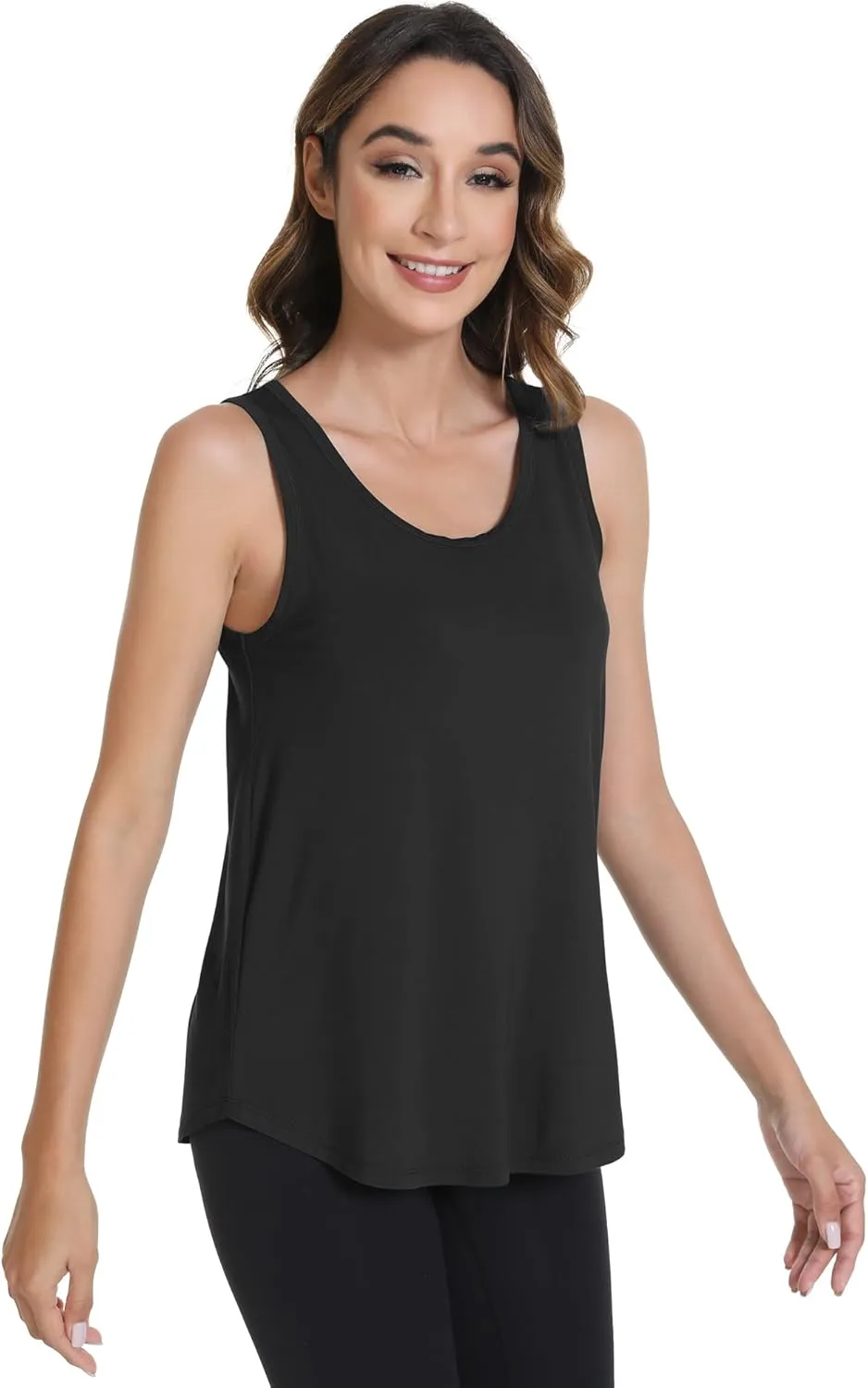 WiWi Tank Tops for Women Sleeveless Pajama T-Shirt Tanks Loungewear Basic Shirts Viscose from Bamboo S-XXL