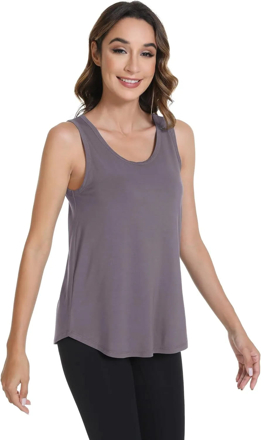 WiWi Tank Tops for Women Sleeveless Pajama T-Shirt Tanks Loungewear Basic Shirts Viscose from Bamboo S-XXL