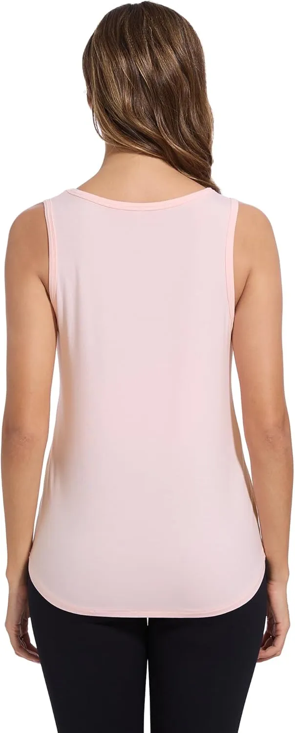 WiWi Tank Tops for Women Sleeveless Pajama T-Shirt Tanks Loungewear Basic Shirts Viscose from Bamboo S-XXL
