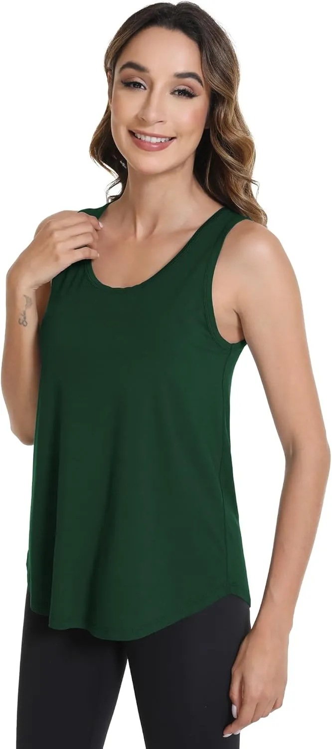 WiWi Tank Tops for Women Sleeveless Pajama T-Shirt Tanks Loungewear Basic Shirts Viscose from Bamboo S-XXL