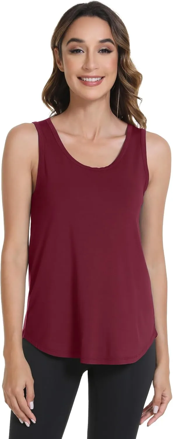 WiWi Tank Tops for Women Sleeveless Pajama T-Shirt Tanks Loungewear Basic Shirts Viscose from Bamboo S-XXL