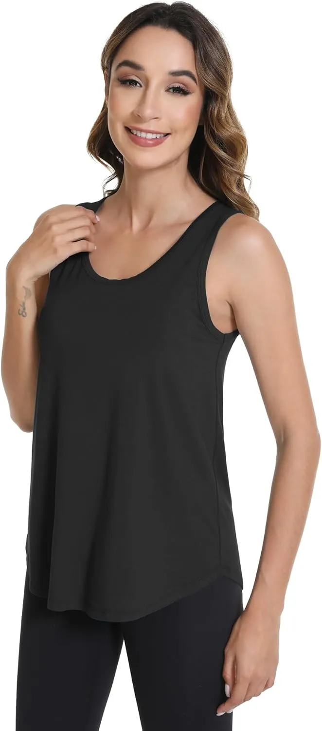 WiWi Tank Tops for Women Sleeveless Pajama T-Shirt Tanks Loungewear Basic Shirts Viscose from Bamboo S-XXL