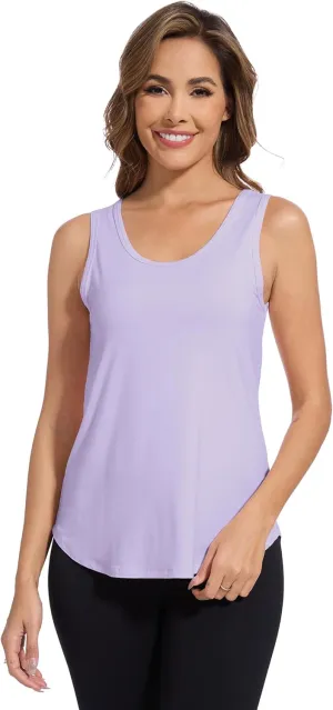 WiWi Tank Tops for Women Sleeveless Pajama T-Shirt Tanks Loungewear Basic Shirts Viscose from Bamboo S-XXL
