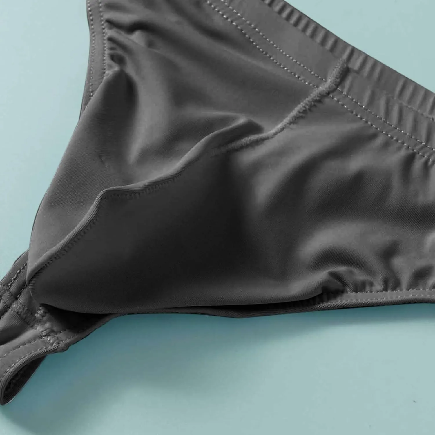 wodceeke Men's Panties Underwear Sexy Thongs Ice Silk Briefs Low Rise Breathable Underpants Sissy Lingerie