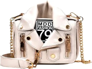 Women Crossbody Bags Chain Shoulder Jacket Bags Motorcycle Messenger Bag Leather Handbags for Girls Purse