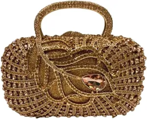 Women Noble Marquise Crystal Diamond Evening Bag Elegant Rhinestone Clutch Purses for Reunion Formal Cocktail