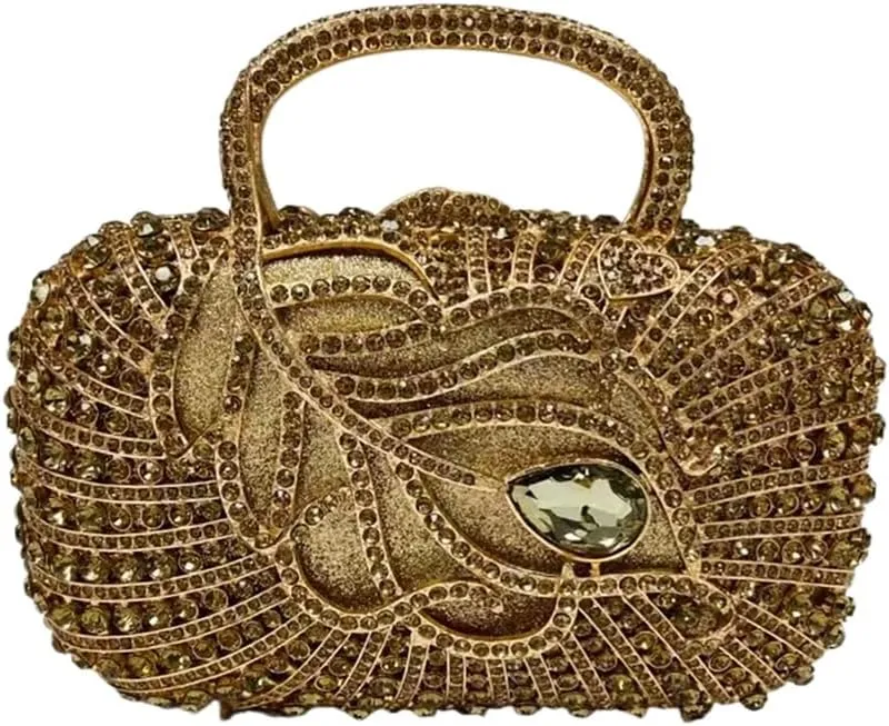 Women Noble Marquise Crystal Diamond Evening Bag Elegant Rhinestone Clutch Purses for Reunion Formal Cocktail