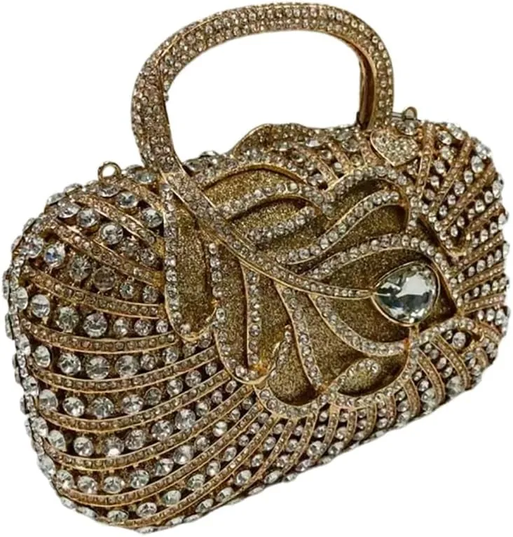 Women Noble Marquise Crystal Diamond Evening Bag Elegant Rhinestone Clutch Purses for Reunion Formal Cocktail