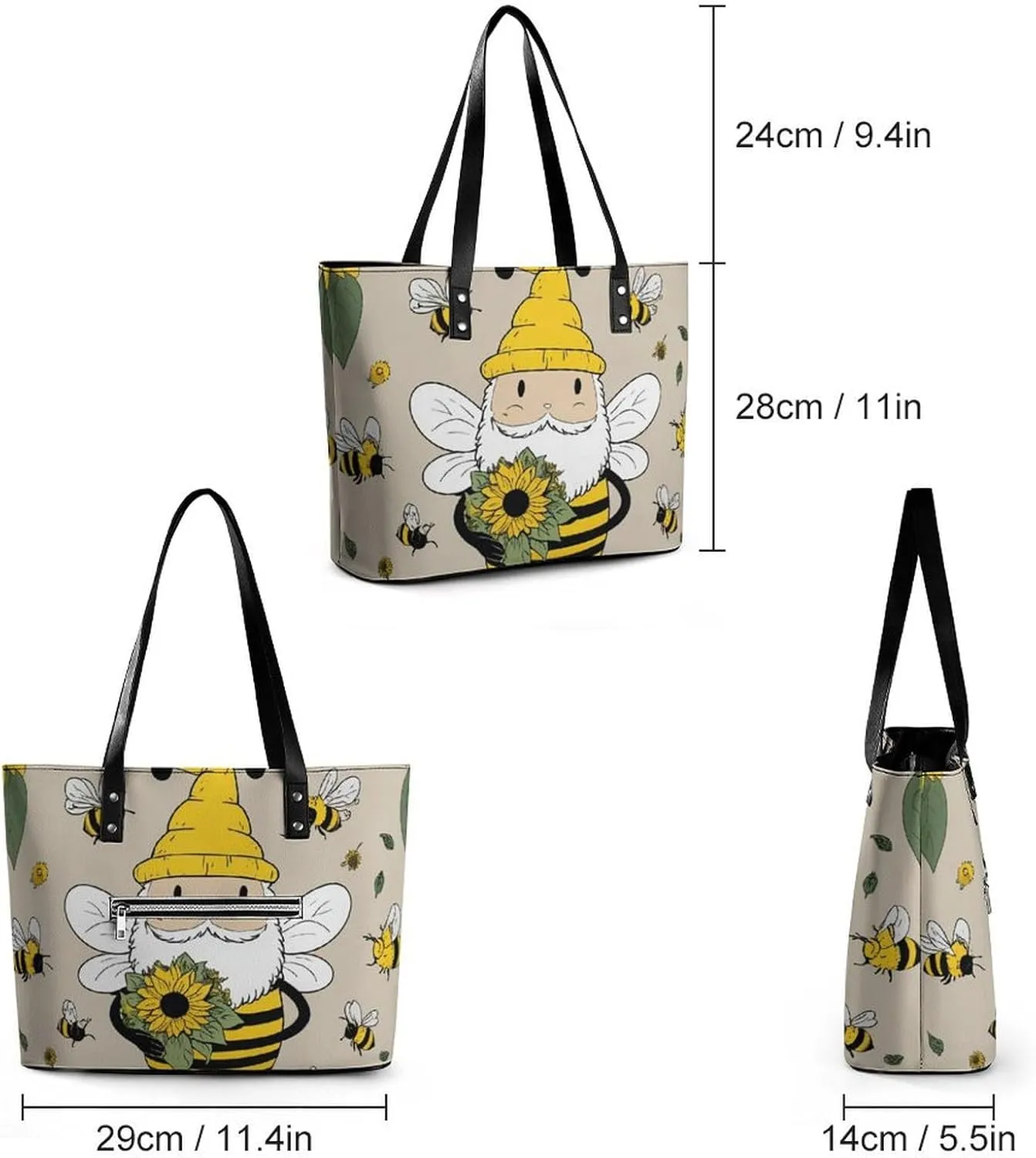 Women Tote Bag PU Leather Travel Shoulder Bags Casual Handbags