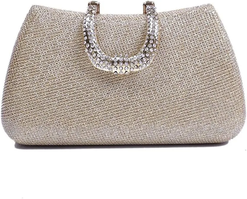 Women's Bag Diamonds Evening Party Bag Solid Women's Clutch Small Square Bag Evening Bag(C)