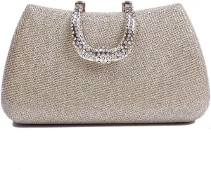 Women's Bag Diamonds Evening Party Bag Solid Women's Clutch Small Square Bag Evening Bag(C)