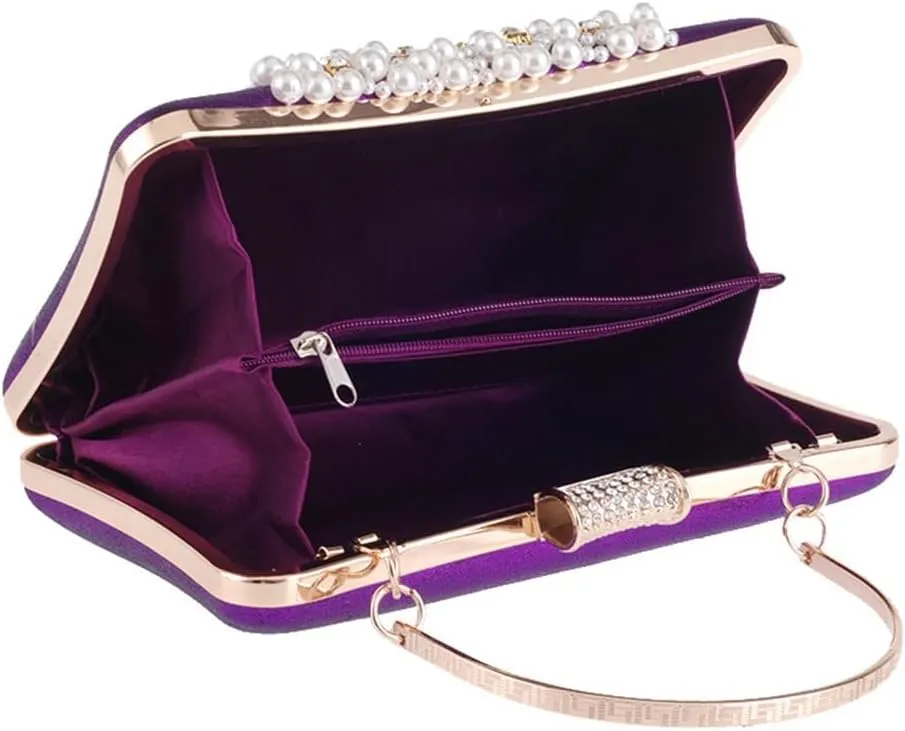 Women's Bag with Diamonds Handheld Dinner Party Bag Cocktail Pearl Women's Clutch with Cheongsam Dress Bag