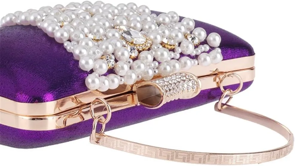 Women's Bag with Diamonds Handheld Dinner Party Bag Cocktail Pearl Women's Clutch with Cheongsam Dress Bag