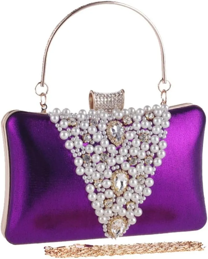 Women's Bag with Diamonds Handheld Dinner Party Bag Cocktail Pearl Women's Clutch with Cheongsam Dress Bag