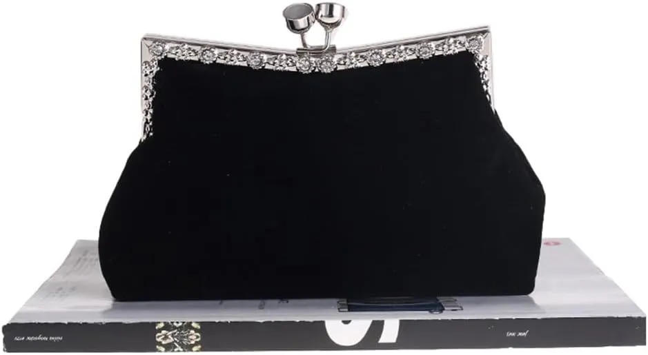 Women's Clutch Evening Bag Single Shoulder Cross Large Red Wedding Velvet Bag