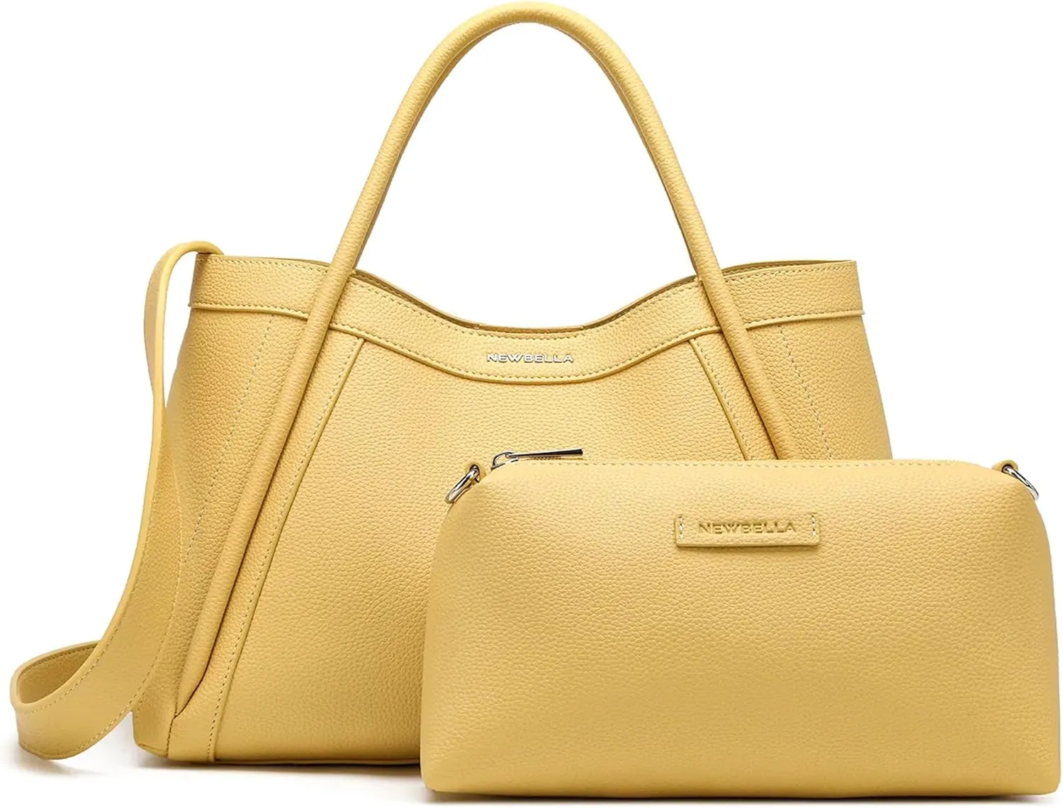 Women's Elegant Double Strap Solid Color Bucket Bags (Yellow)